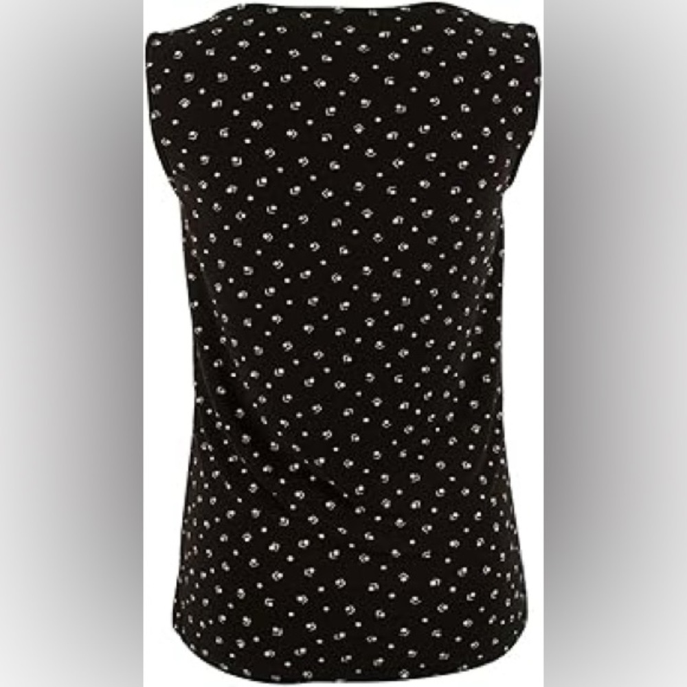 Lauren Ralph Lauren Sleeveless Black and White Cowl-Neck Top, Size L - Picture 3 of 7